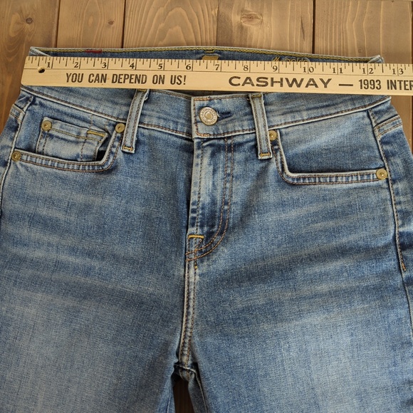 7 for all mankind The Ankle Skinny Split Raw Hem Jeans 25W - Picture 6 of 11